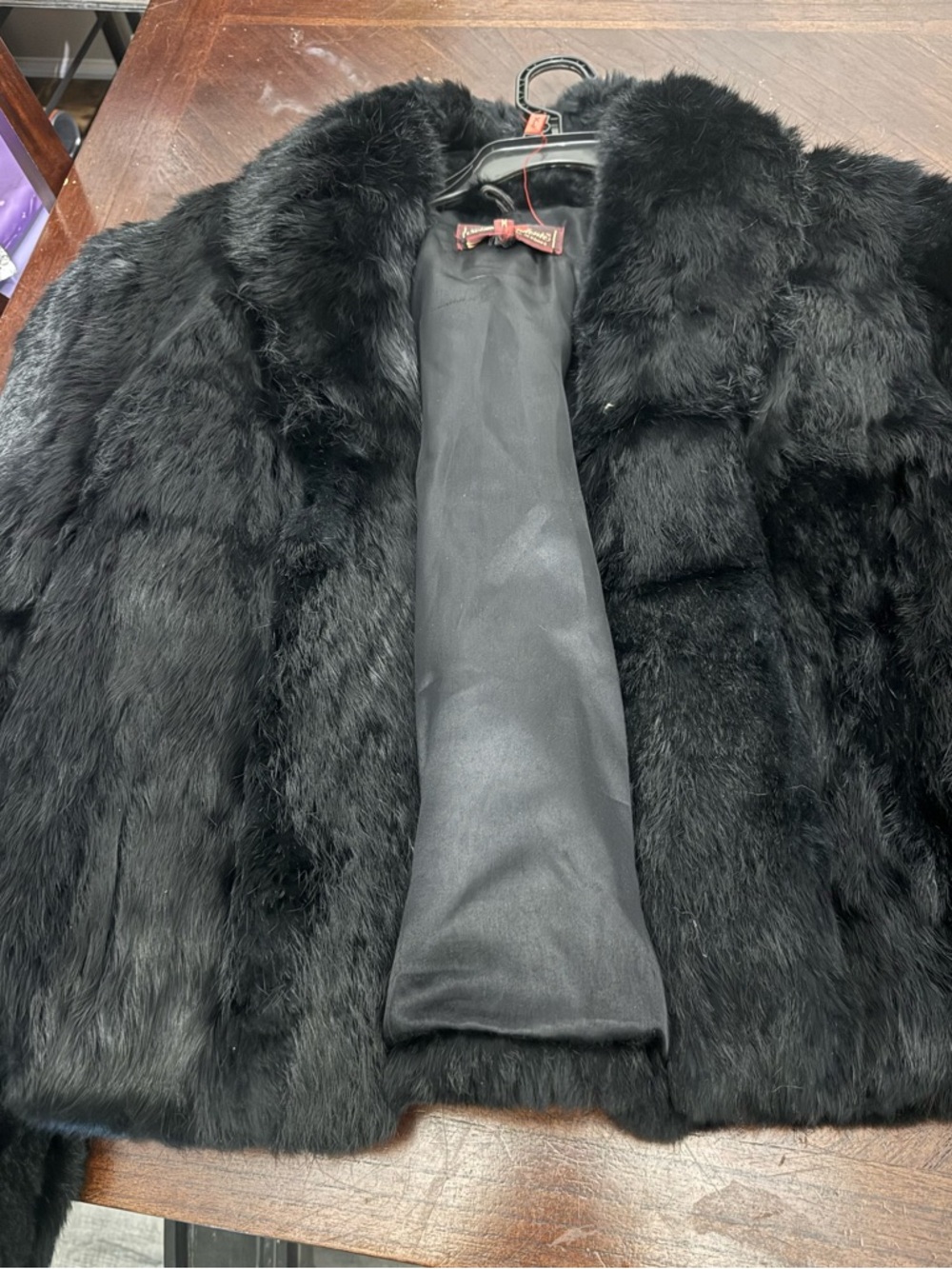 Sergio Valente Black Rabbit Fur Teddy Jacket